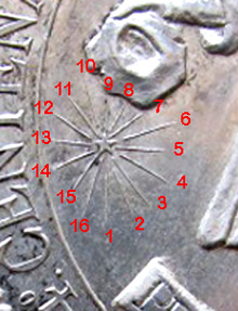 Detalhe do sol com 16 raios