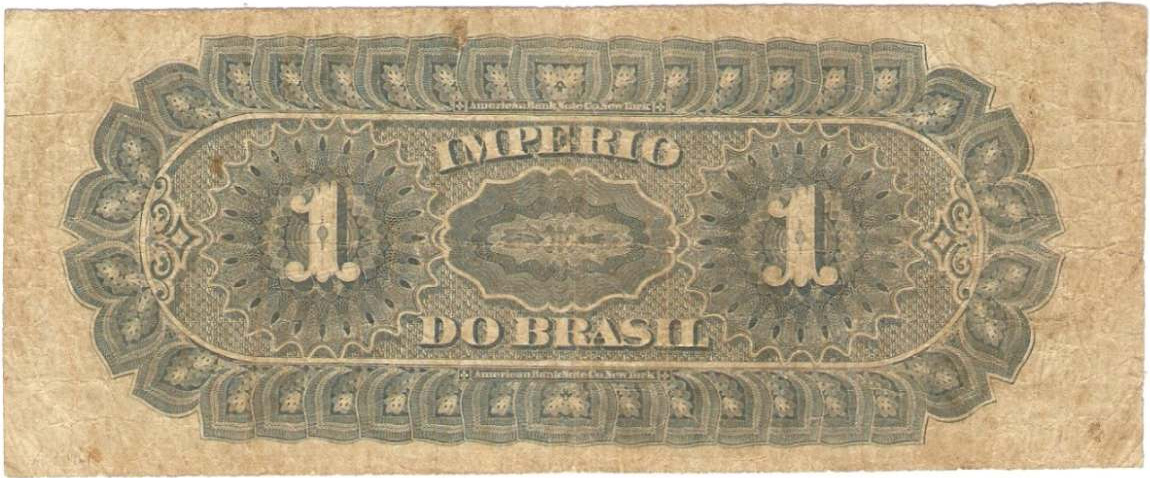 Reverso de 1 mil-réis (1870) - 1869-1889 Tesouro Nacional, American Bank Note¹