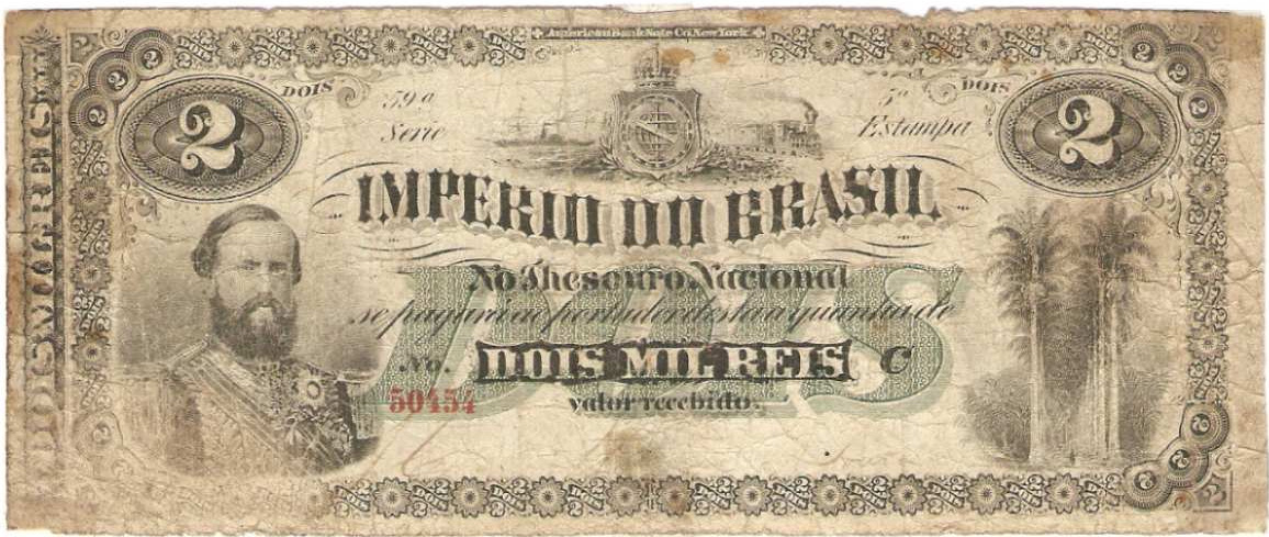 Anverso de 2 mil-réis (1870) - 1869-1889 Tesouro Nacional, American Bank Note¹