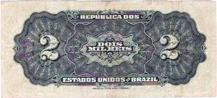 Reverso de 2 mil-réis (1919) - 1889-1942 Estados Unidos do Brasil
