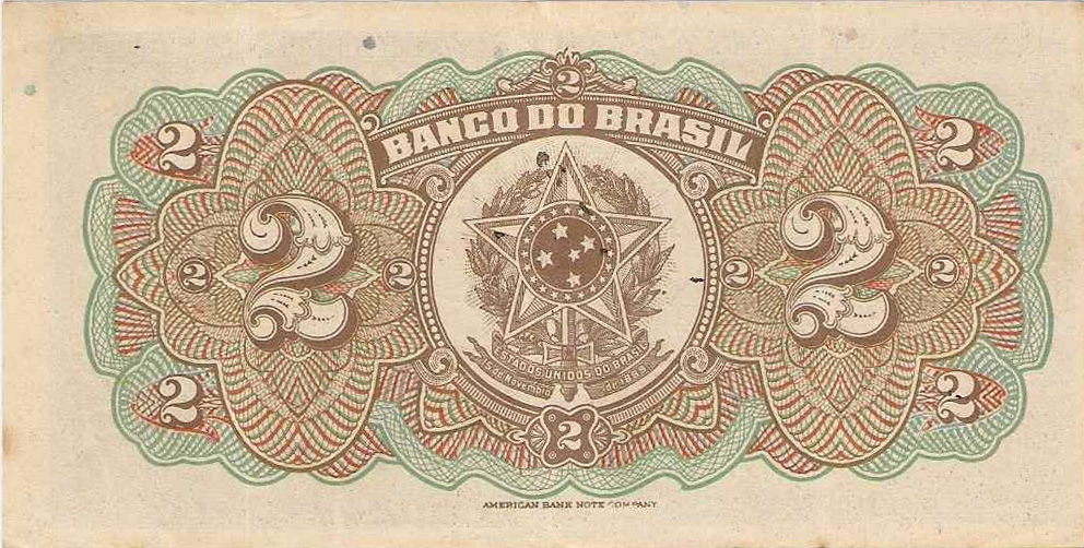 Reverso de 2 mil-réis (1923) - 1923-1930 Banco do Brasil