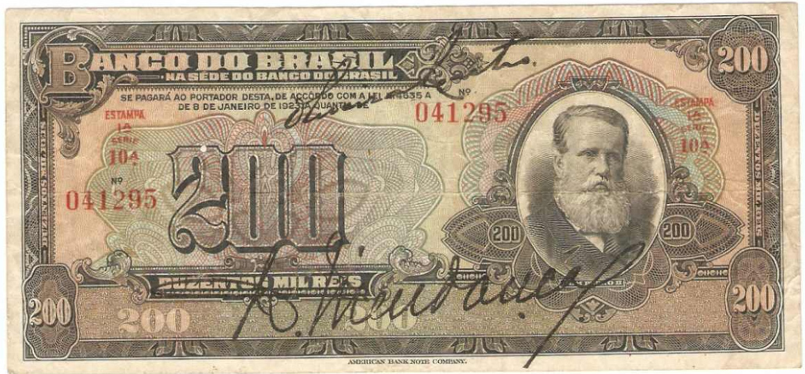 Anverso de 200 mil-réis (1923) - 1923-1930 Banco do Brasil