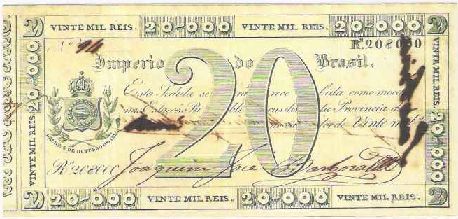 Anverso de 20 mil-réis (1833) - 1833-1833 Troco do Cobre - Ceará
