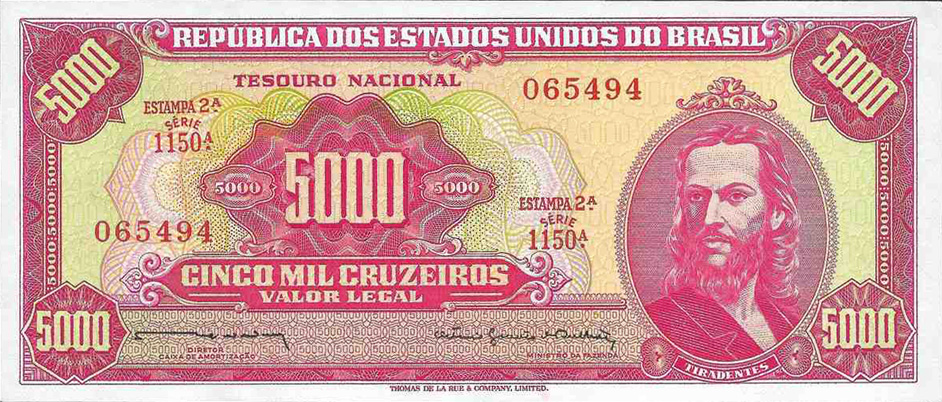 5.000 cruzeiros (1963-1964) - 1948-1968 Cruzeiros, Thomas de la Rue