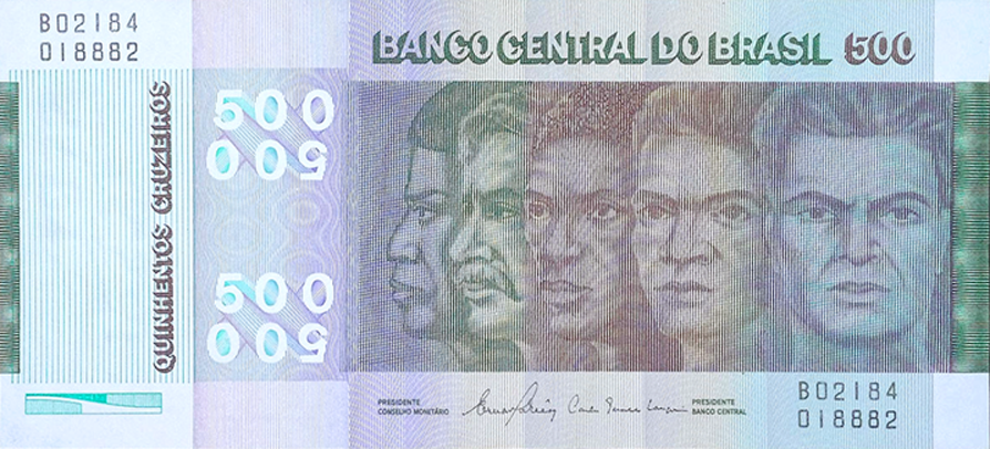 500 cruzeiros (1972-1980) - 1970-1985 Cruzeiros, 2ª. vez - 1ª. família