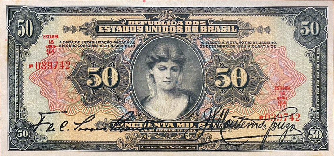 50 mil-réis (1926) - 1925-1927 Caixa de Estabilização, American Bank Note