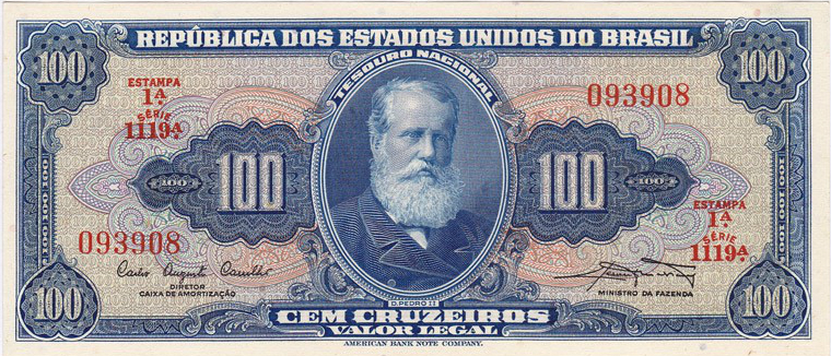 100 cruzeiros (1961-1964) - 1943-1968 Cruzeiros, American Bank Note