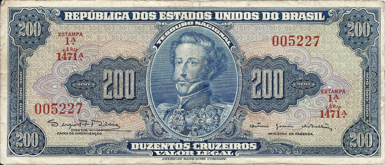 200 cruzeiros (1961-1964) - 1943-1968 Cruzeiros, American Bank Note