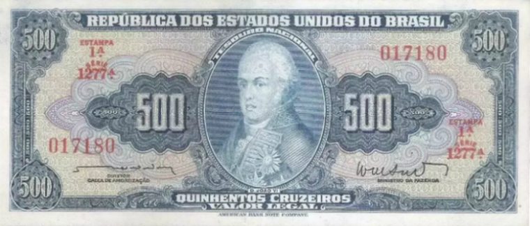 500 cruzeiros (1961-1962) - 1943-1968 Cruzeiros, American Bank Note