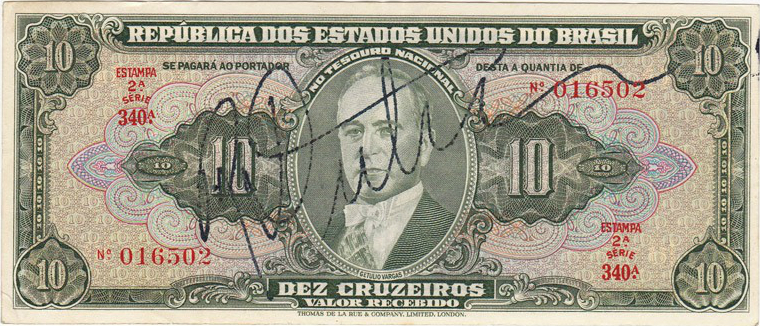 10 cruzeiros (1950) - 1948-1968 Cruzeiros, Thomas de la Rue