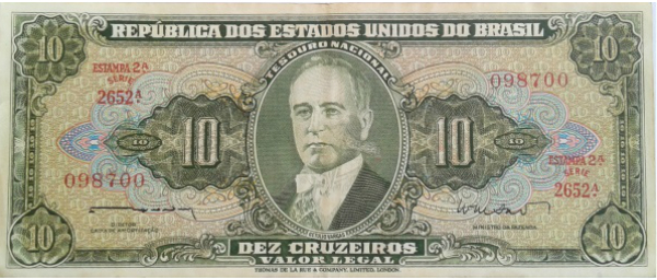 10 cruzeiros (1962) - 1948-1968 Cruzeiros, Thomas de la Rue