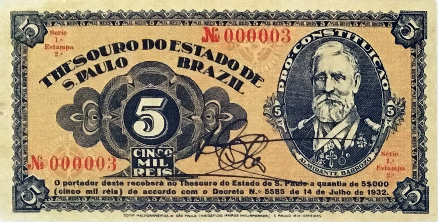 5 mil-réis (1932) - 1932-1932 Revolução Constitucionalista de 1932