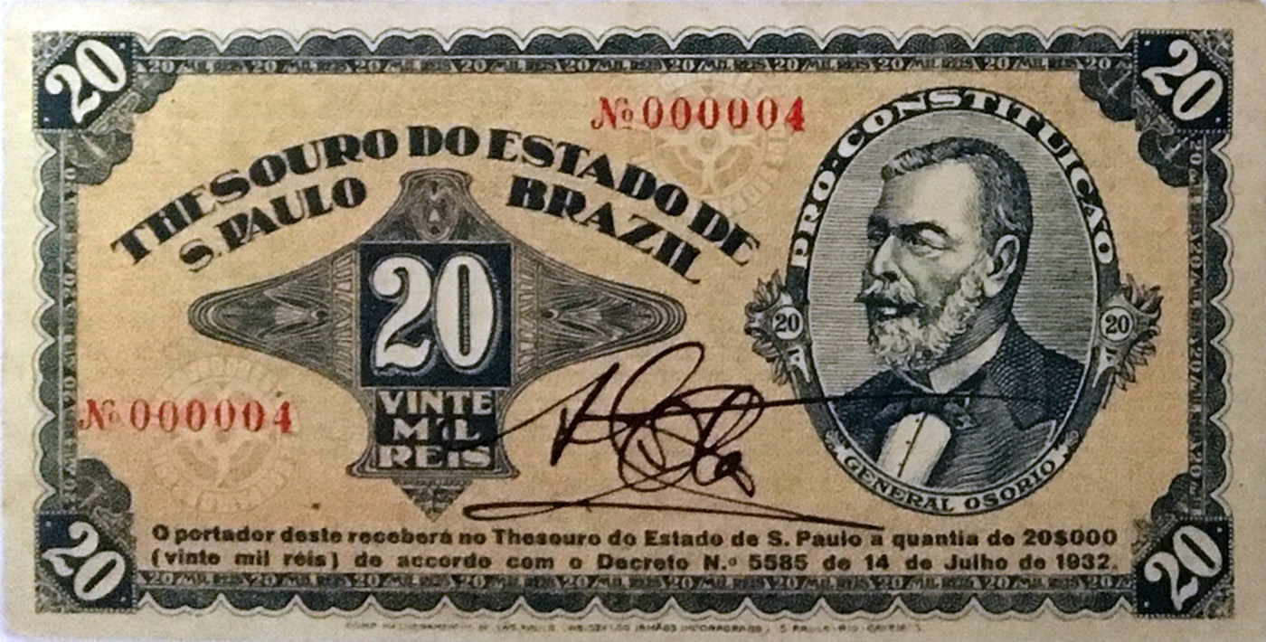 20 mil-réis (1932) - 1932-1932 Revolução Constitucionalista de 1932