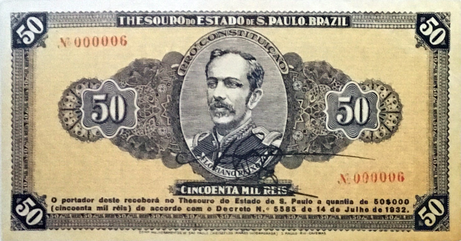 50 mil-réis (1932) - 1932-1932 Revolução Constitucionalista de 1932