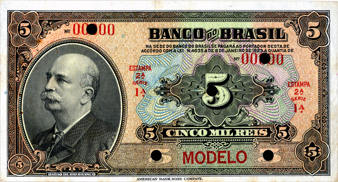 5 mil-réis (1930) - 1923-1930 Banco do Brasil, Modelos