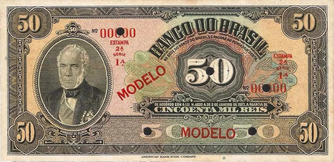 50 mil-réis (1930) - 1923-1930 Banco do Brasil, Modelos
