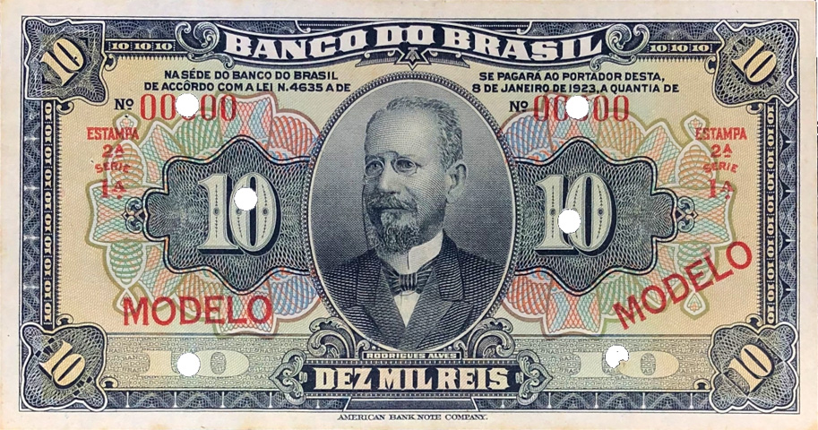 10 mil-réis (1930) - 1923-1930 Banco do Brasil, Modelos