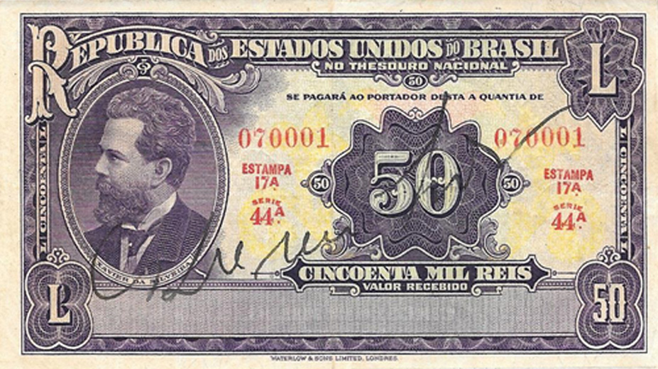 50 mil-réis (1936) - 1936-1936 Tesouro Nacional, Waterlow & Sons Ltd