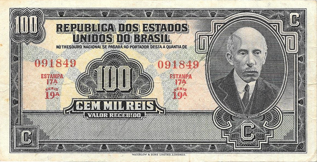 100 mil-réis (1936) - 1936-1936 Tesouro Nacional, Waterlow & Sons Ltd