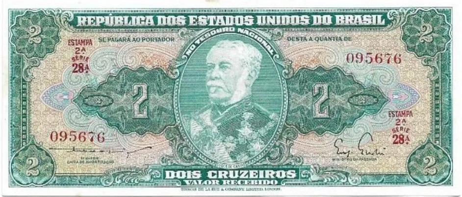 2 cruzeiros (1955) - 1948-1968 Cruzeiros, Thomas de la Rue