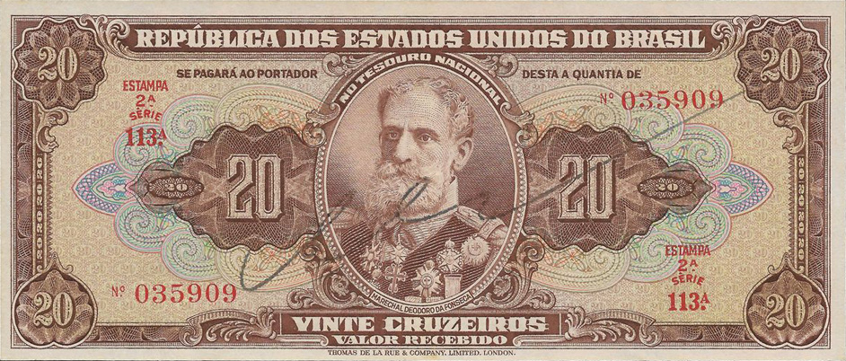 20 cruzeiros (1950) - 1948-1968 Cruzeiros, Thomas de la Rue