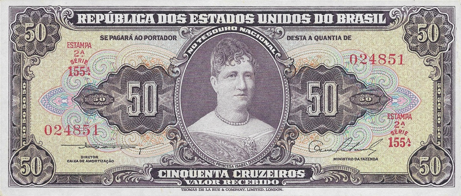 50 cruzeiros (1954-1960) - 1948-1968 Cruzeiros, Thomas de la Rue