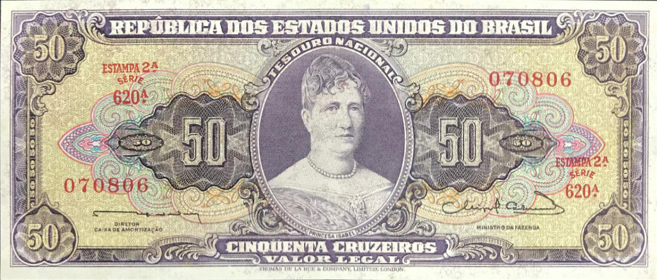 50 cruzeiros (1963) - 1948-1968 Cruzeiros, Thomas de la Rue