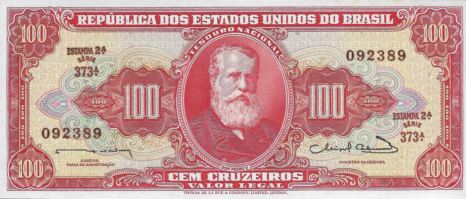 100 cruzeiros (1963) - 1948-1968 Cruzeiros, Thomas de la Rue