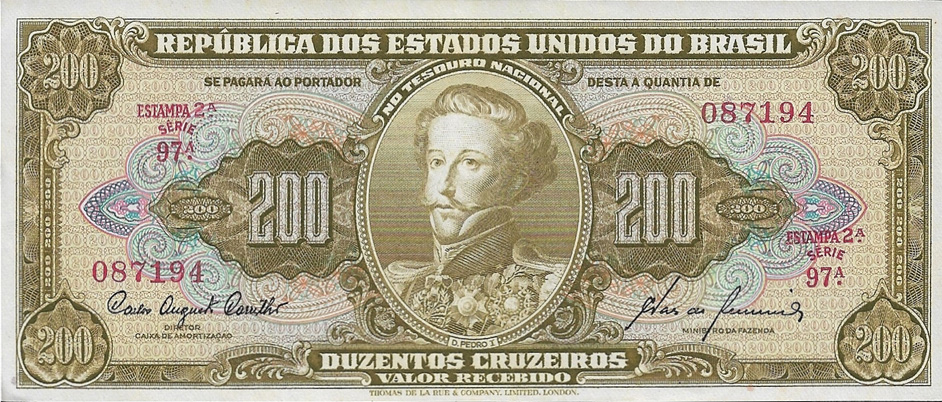 200 cruzeiros (1960) - 1948-1968 Cruzeiros, Thomas de la Rue