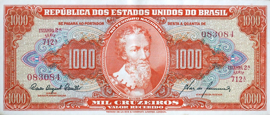 1.000 cruzeiros (1960) - 1948-1968 Cruzeiros, Thomas de la Rue