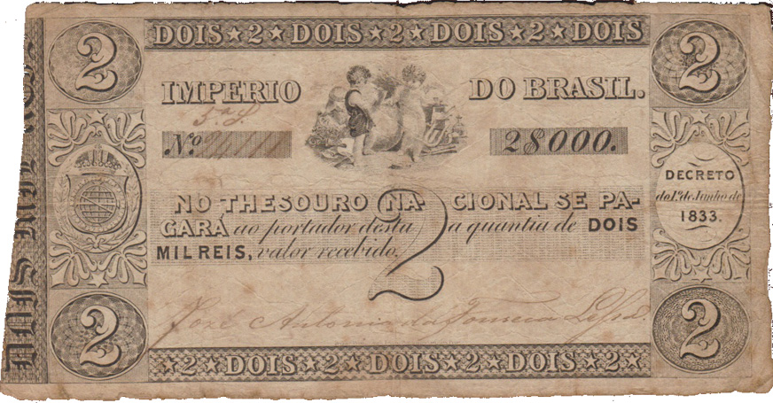 2 mil-réis (1835) - 1835-1836 Tesouro Nacional, Perkins Bacon & Petch¹
