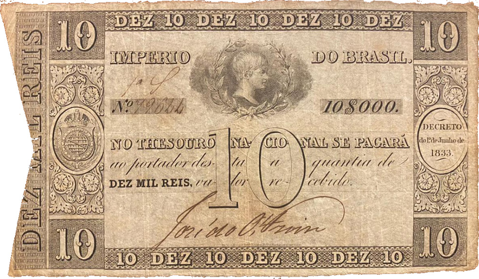 10 mil-réis (1835) - 1835-1836 Tesouro Nacional, Perkins Bacon & Petch¹