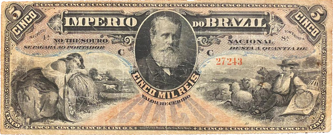 5 mil-réis (1883-1885) - 1869-1889 Tesouro Nacional, American Bank Note¹