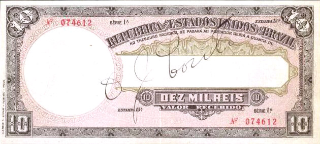 10 mil-réis (1909) - 1909-1918 Tesouro Nacional, Cartieri P. Milani