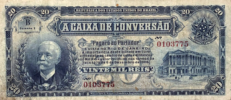 20 mil-réis (1907) - 1907-1931 Caixa de Conversão