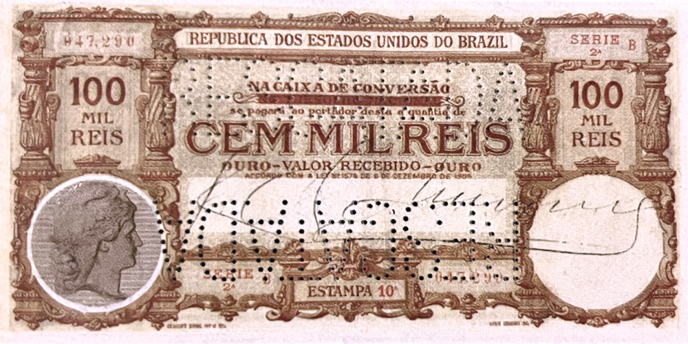 100 mil-réis (1907) - 1907-1931 Caixa de Conversão
