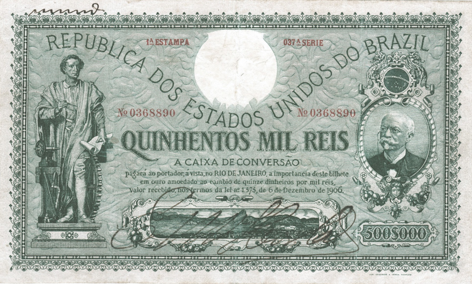500 mil-réis (1909) - 1907-1931 Caixa de Conversão