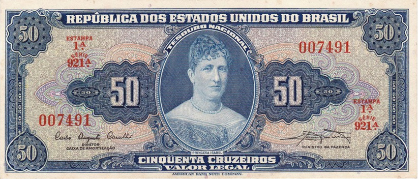 Anverso de 50 cruzeiros (1961) - 1943-1968 Cruzeiros, American Bank Note