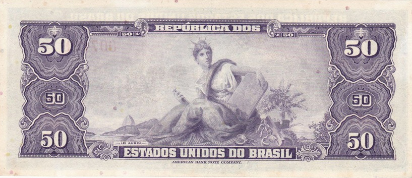 Reverso de 50 cruzeiros (1961) - 1943-1968 Cruzeiros, American Bank Note