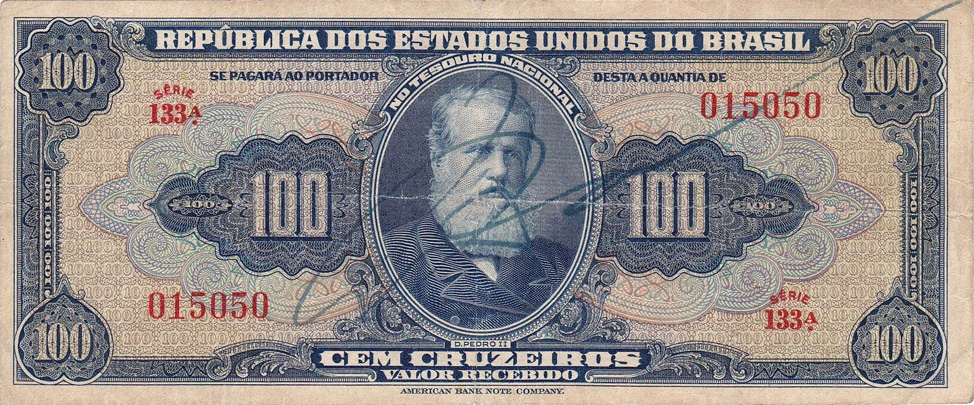 Anverso de 100 cruzeiros (1943) - 1943-1968 Cruzeiros, American Bank Note