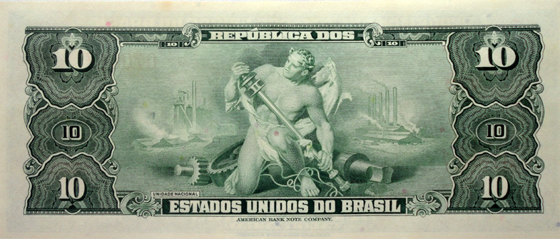 Reverso de 10 cruzeiros (1961-1963) - 1943-1968 Cruzeiros, American Bank Note