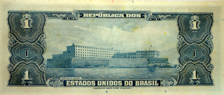 Reverso de 1 cruzeiro (1944) - 1943-1968 Cruzeiros, American Bank Note