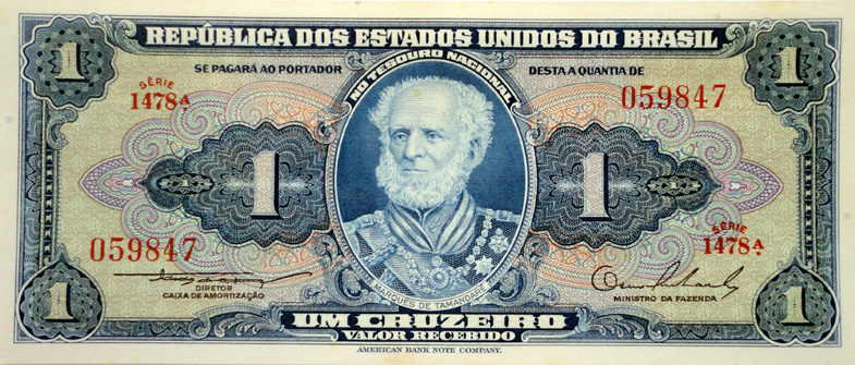 Anverso de 1 cruzeiro (1954-1958) - 1943-1968 Cruzeiros, American Bank Note