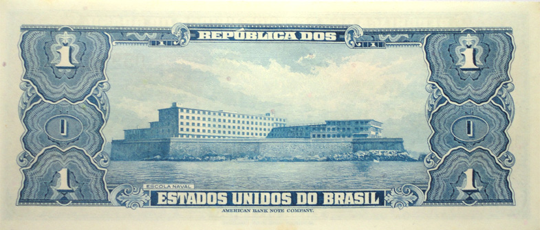 Reverso de 1 cruzeiro (1954-1958) - 1943-1968 Cruzeiros, American Bank Note