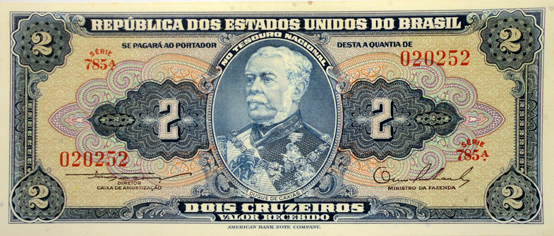 Anverso de 2 cruzeiros (1954-1958) - 1943-1968 Cruzeiros, American Bank Note