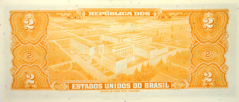 Reverso de 2 cruzeiros (1954-1958) - 1943-1968 Cruzeiros, American Bank Note