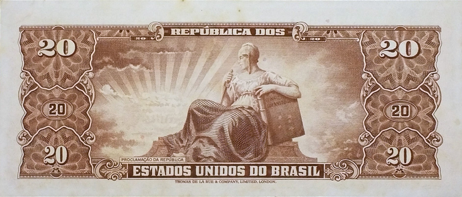 Reverso de 20 cruzeiros (1955-1960) - 1948-1968 Cruzeiros, Thomas de la Rue
