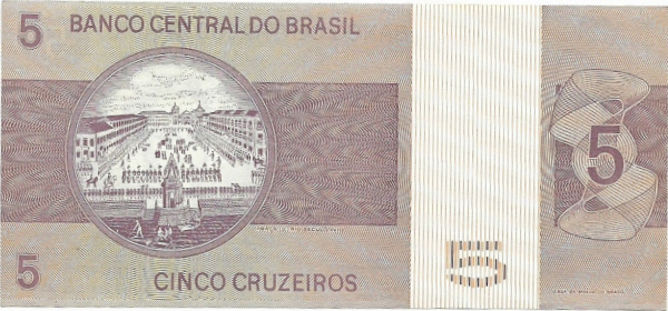 Reverso de 5 cruzeiros (1973-1979) - 1970-1985 Cruzeiros, 2ª. vez - 1ª. família