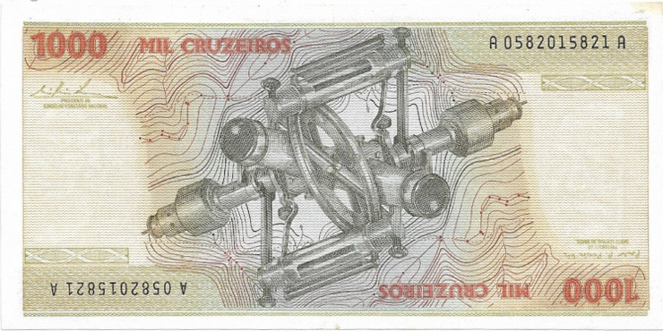 Reverso de 1.000 cruzeiros (1978) - 1970-1985 Cruzeiros, 2ª. vez - 1ª. família