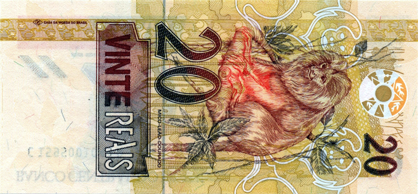 Reverso de 20 reais (2002-2010) - 1994-2011 Reais, 1ª. família
